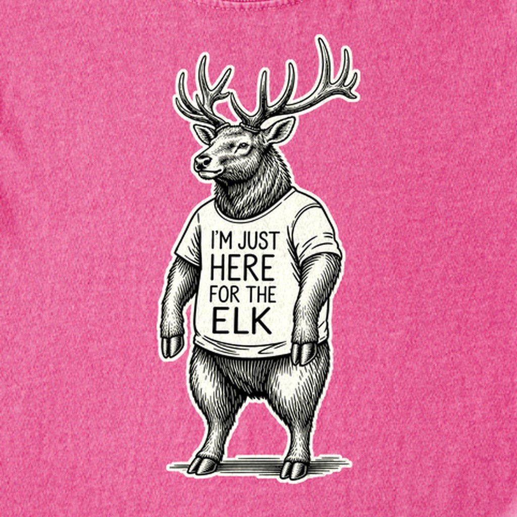 I'm Just Here for the Elk Kids Cotton T-Shirt