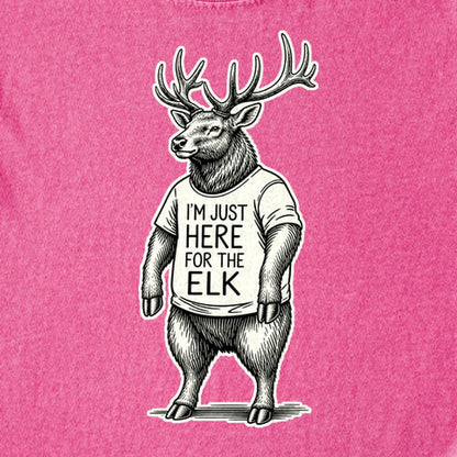 I'm Just Here for the Elk Kids Cotton T-Shirt
