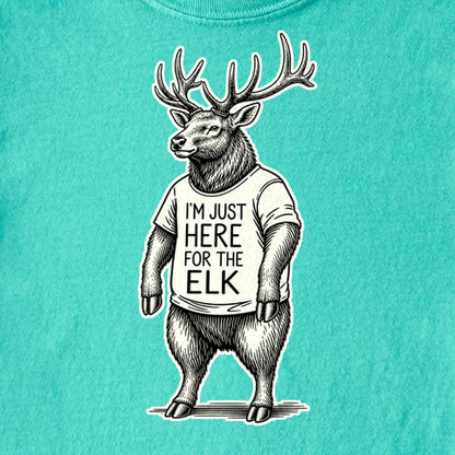 I'm Just Here for the Elk Kids Cotton T-Shirt