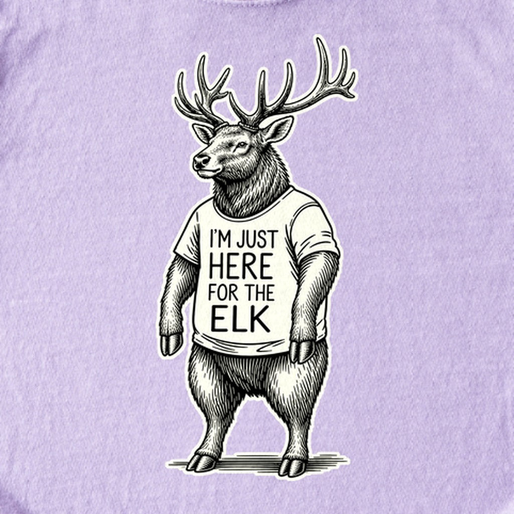 I'm Just Here for the Elk Kids Cotton T-Shirt