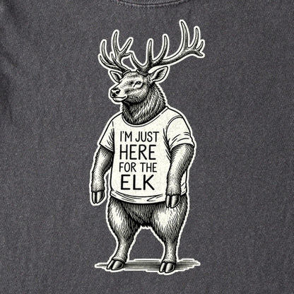 I'm Just Here for the Elk Kids Cotton T-Shirt