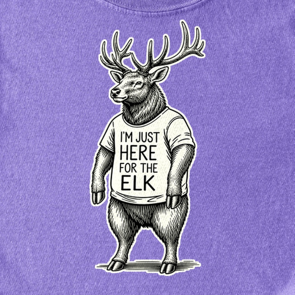 I'm Just Here for the Elk Kids Cotton T-Shirt