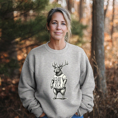 I'm Just Here for the Elk Crewneck Sweatshirt