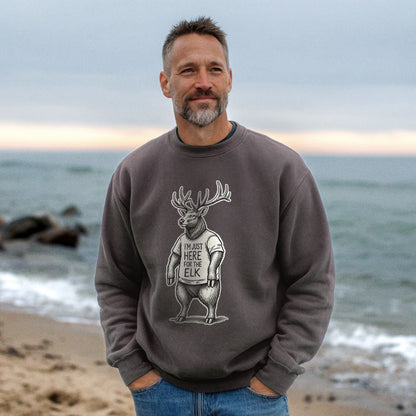 I'm Just Here for the Elk Crewneck Sweatshirt