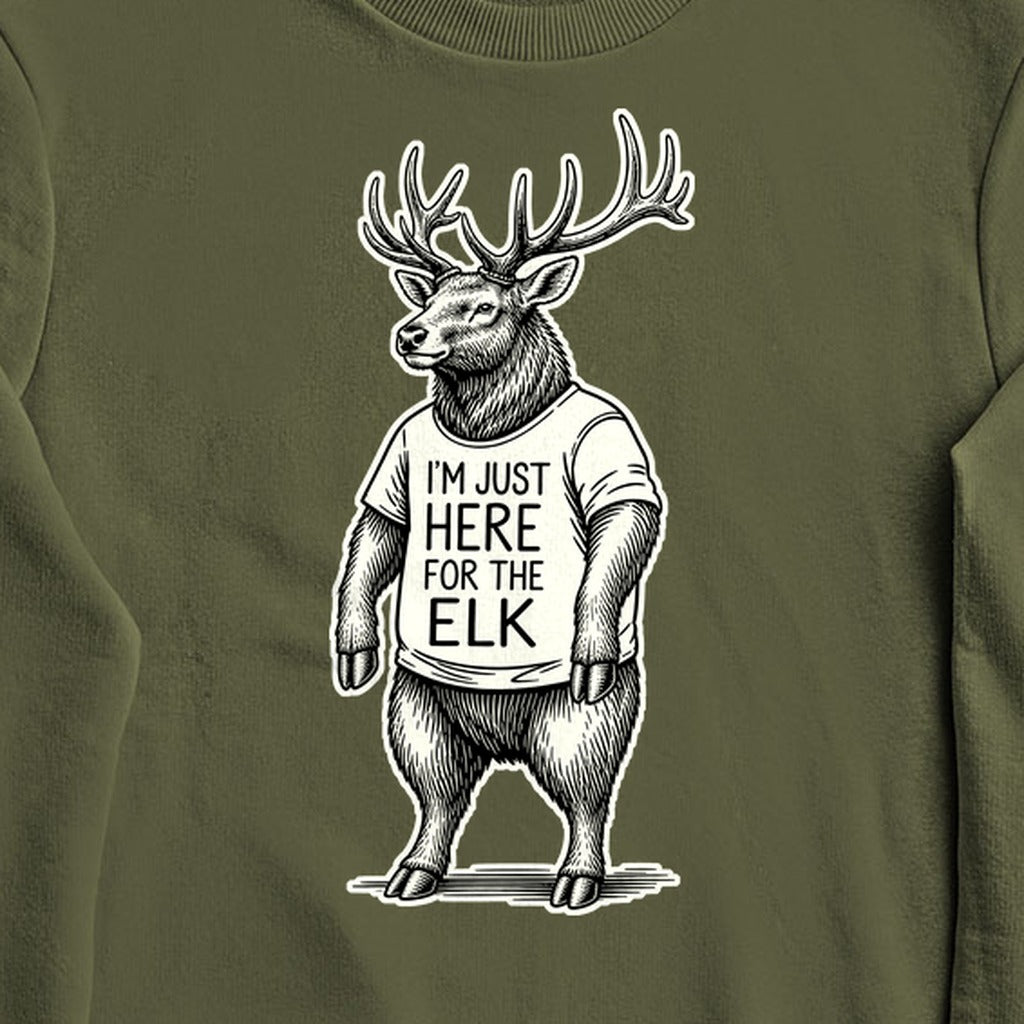 I'm Just Here for the Elk Crewneck Sweatshirt