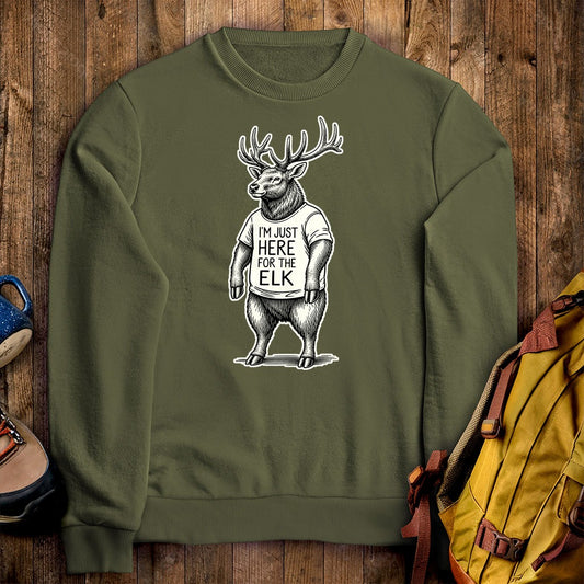 I'm Just Here for the Elk Crewneck Sweatshirt