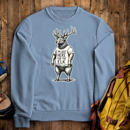 I'm Just Here for the Elk Crewneck Sweatshirt