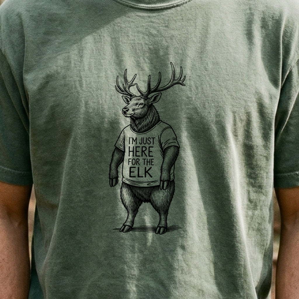 I'm Just Here for the Elk Cotton T-Shirt