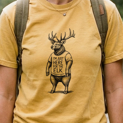 I'm Just Here for the Elk Cotton T-Shirt
