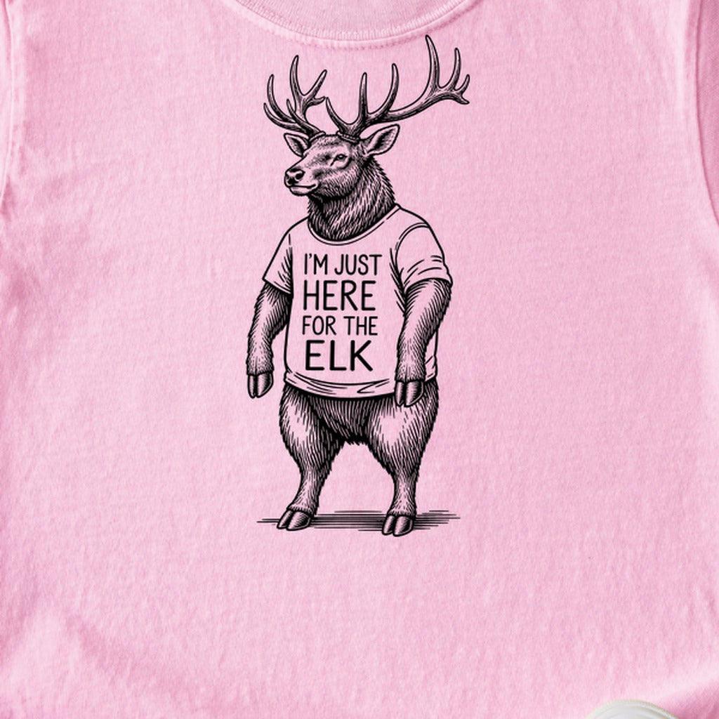 I'm Just Here for the Elk Kids Cotton T-Shirt