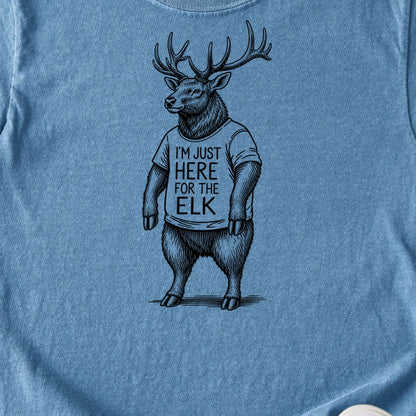 I'm Just Here for the Elk Kids Cotton T-Shirt