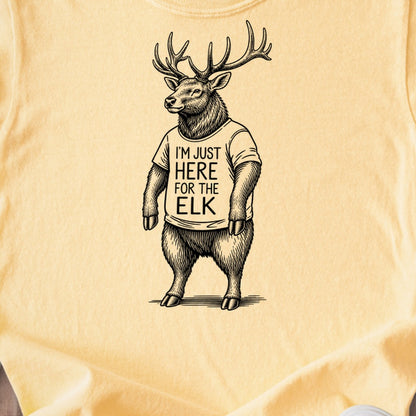 I'm Just Here for the Elk Kids Cotton T-Shirt