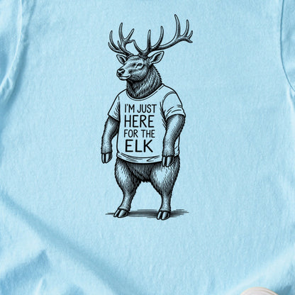 I'm Just Here for the Elk Kids Cotton T-Shirt