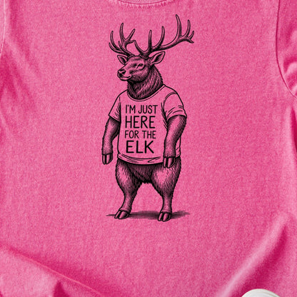 I'm Just Here for the Elk Kids Cotton T-Shirt