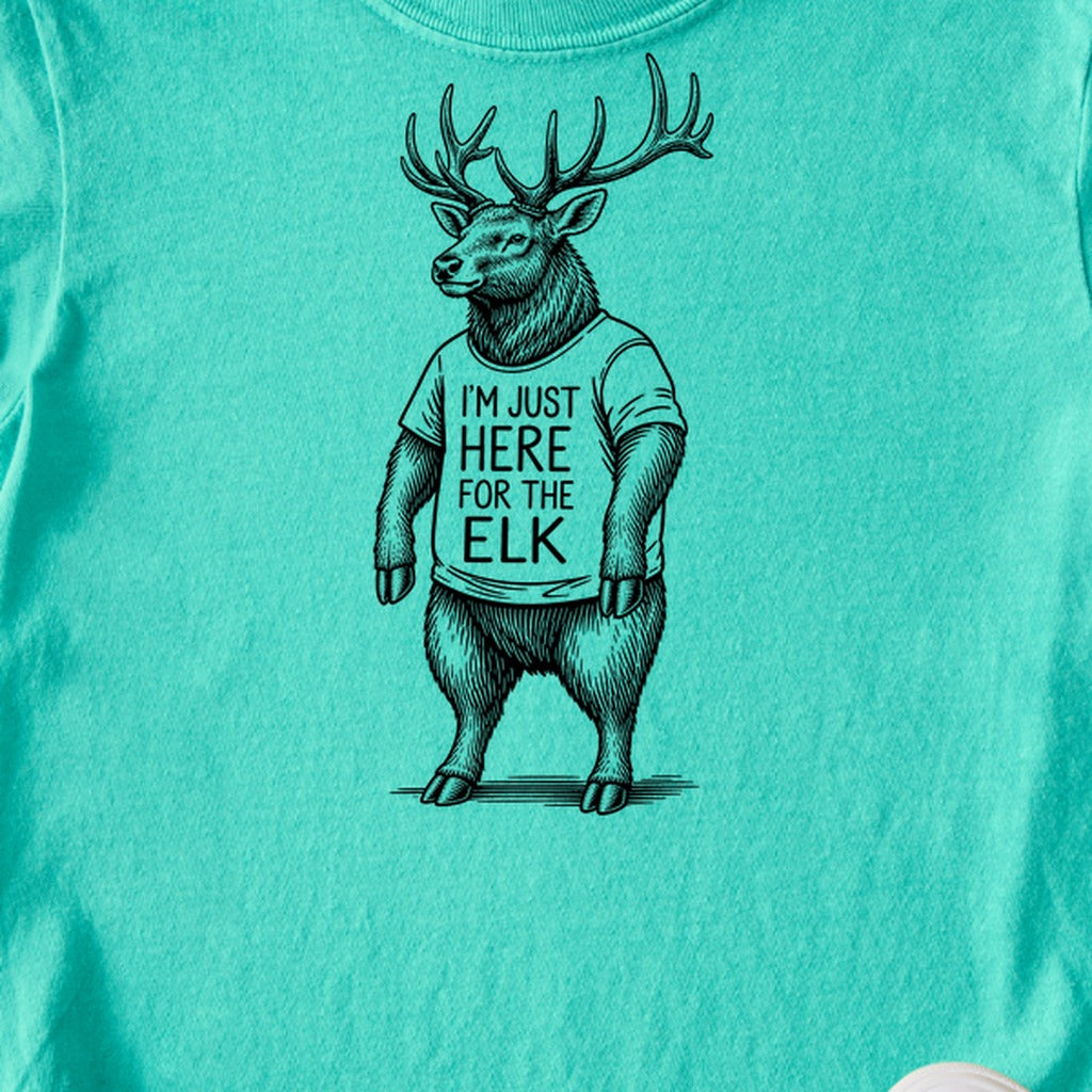 I'm Just Here for the Elk Kids Cotton T-Shirt