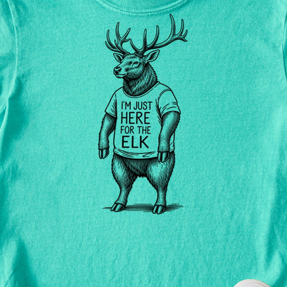 I'm Just Here for the Elk Kids Cotton T-Shirt