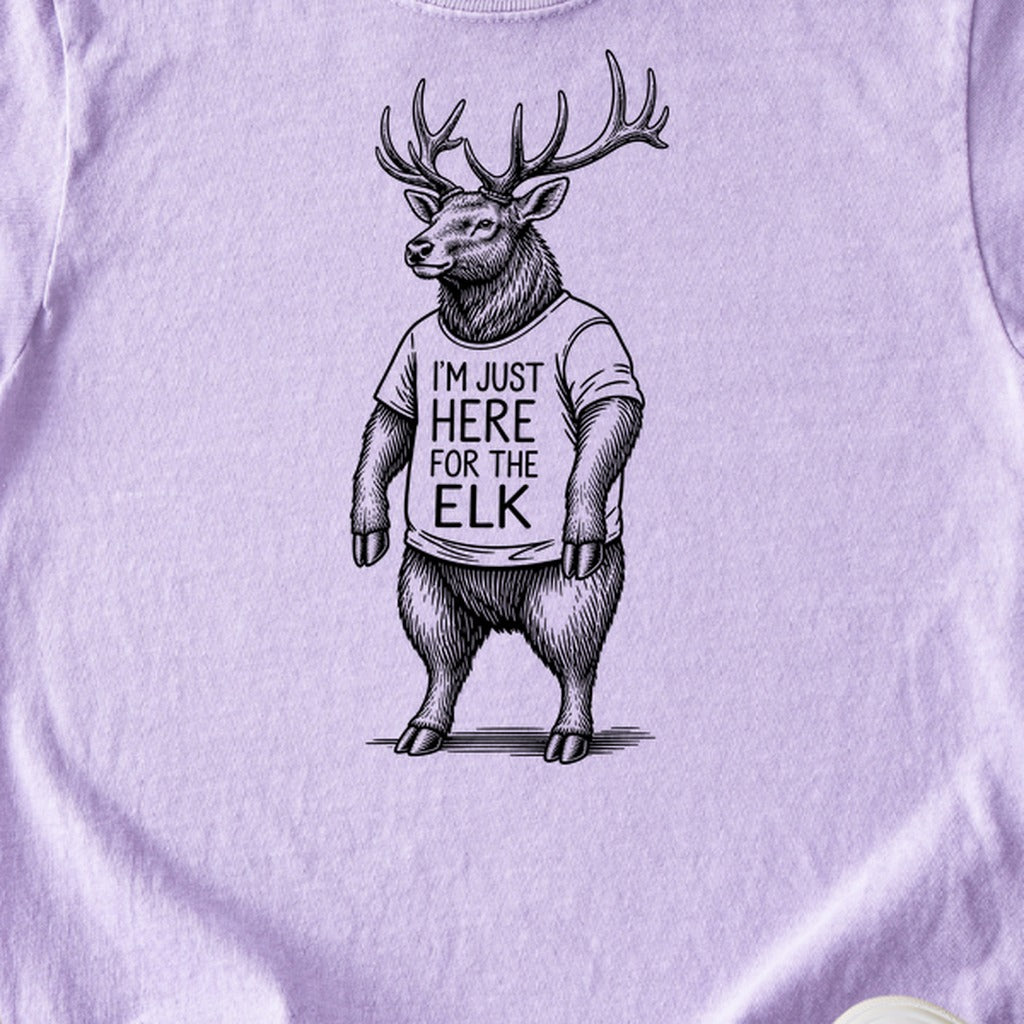 I'm Just Here for the Elk Kids Cotton T-Shirt