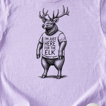 I'm Just Here for the Elk Kids Cotton T-Shirt