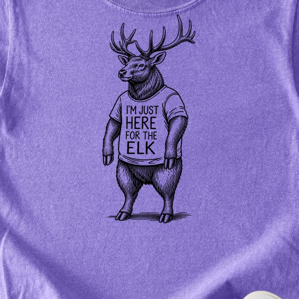 I'm Just Here for the Elk Kids Cotton T-Shirt
