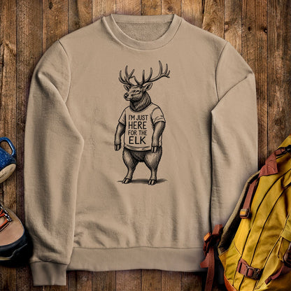 I'm Just Here for the Elk Crewneck Sweatshirt