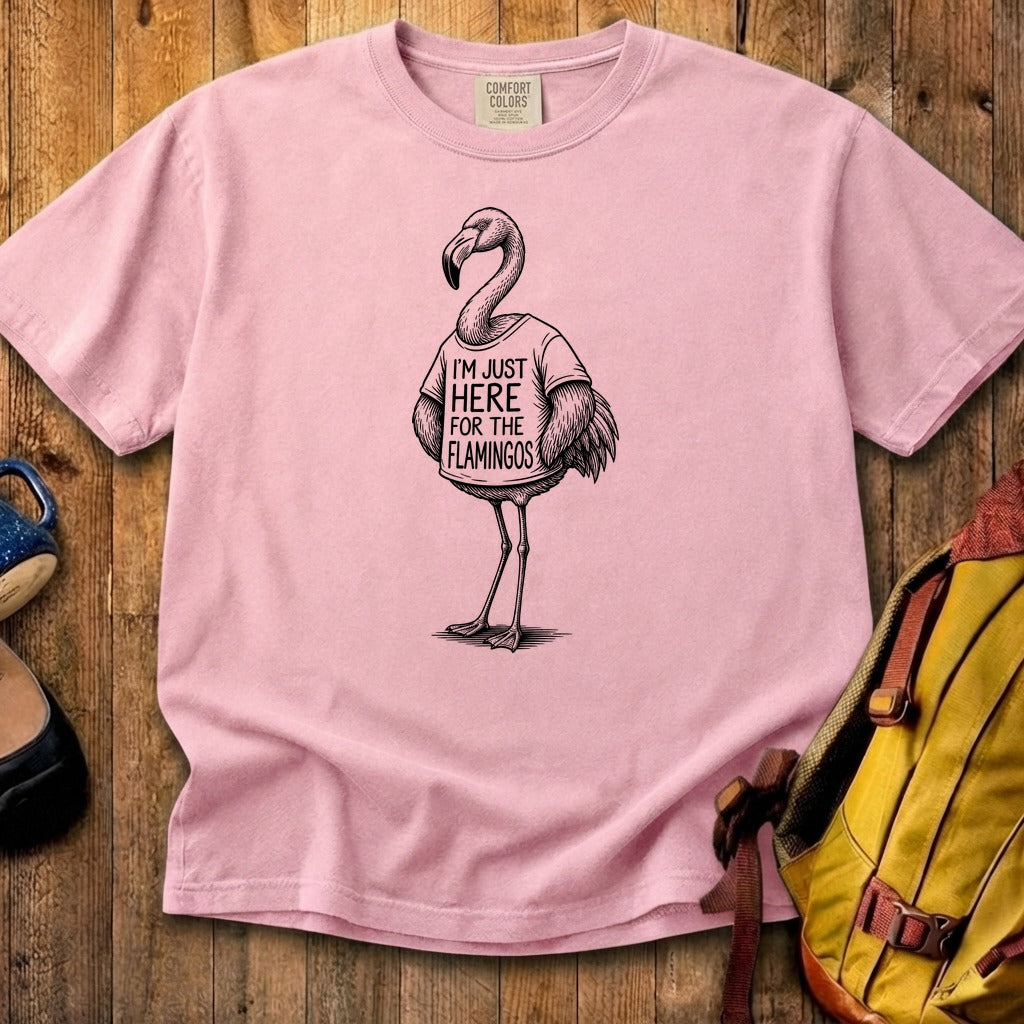 I'm Just Here for the Flamingos Cotton T-Shirt