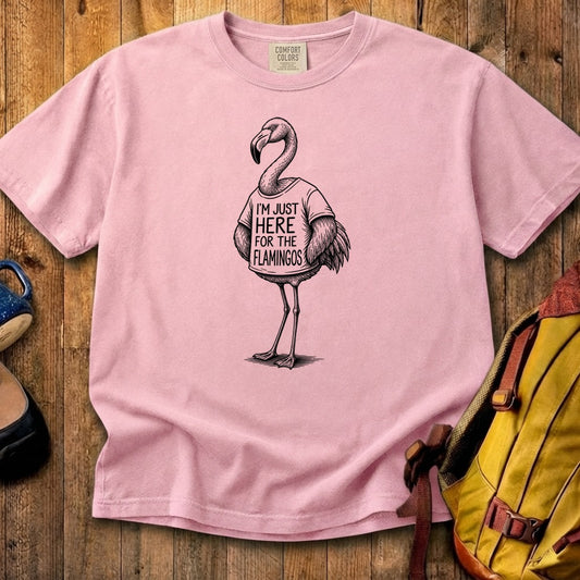I'm Just Here for the Flamingos Cotton T-Shirt