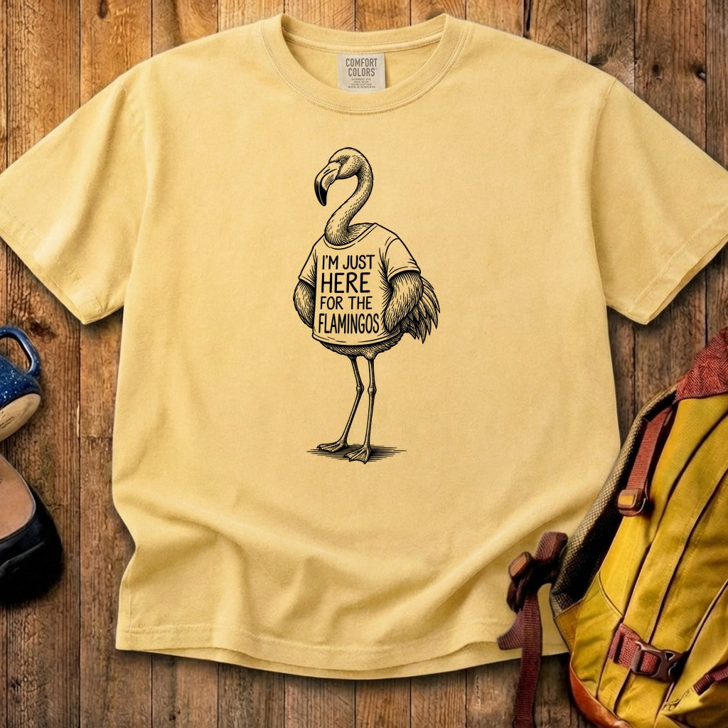 I'm Just Here for the Flamingos Cotton T-Shirt