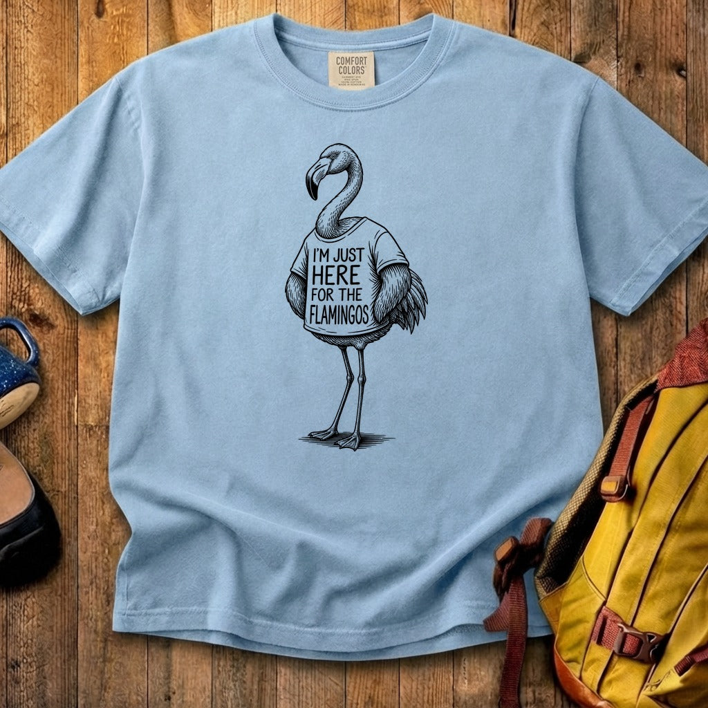 I'm Just Here for the Flamingos Cotton T-Shirt