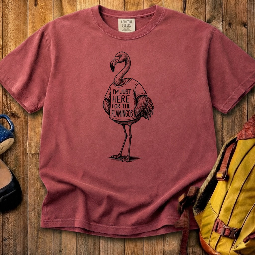 I'm Just Here for the Flamingos Cotton T-Shirt