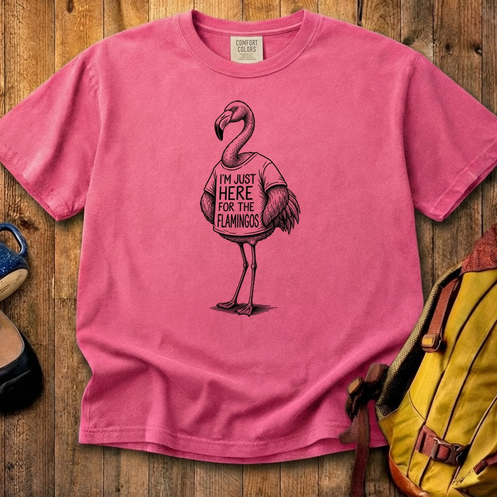 I'm Just Here for the Flamingos Cotton T-Shirt