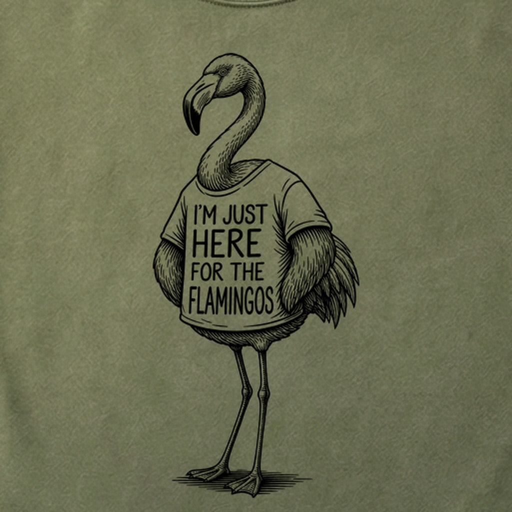 I'm Just Here for the Flamingos Cotton T-Shirt