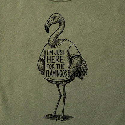 I'm Just Here for the Flamingos Cotton T-Shirt