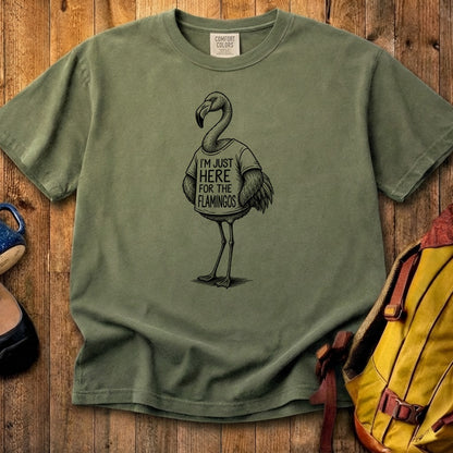 I'm Just Here for the Flamingos Cotton T-Shirt