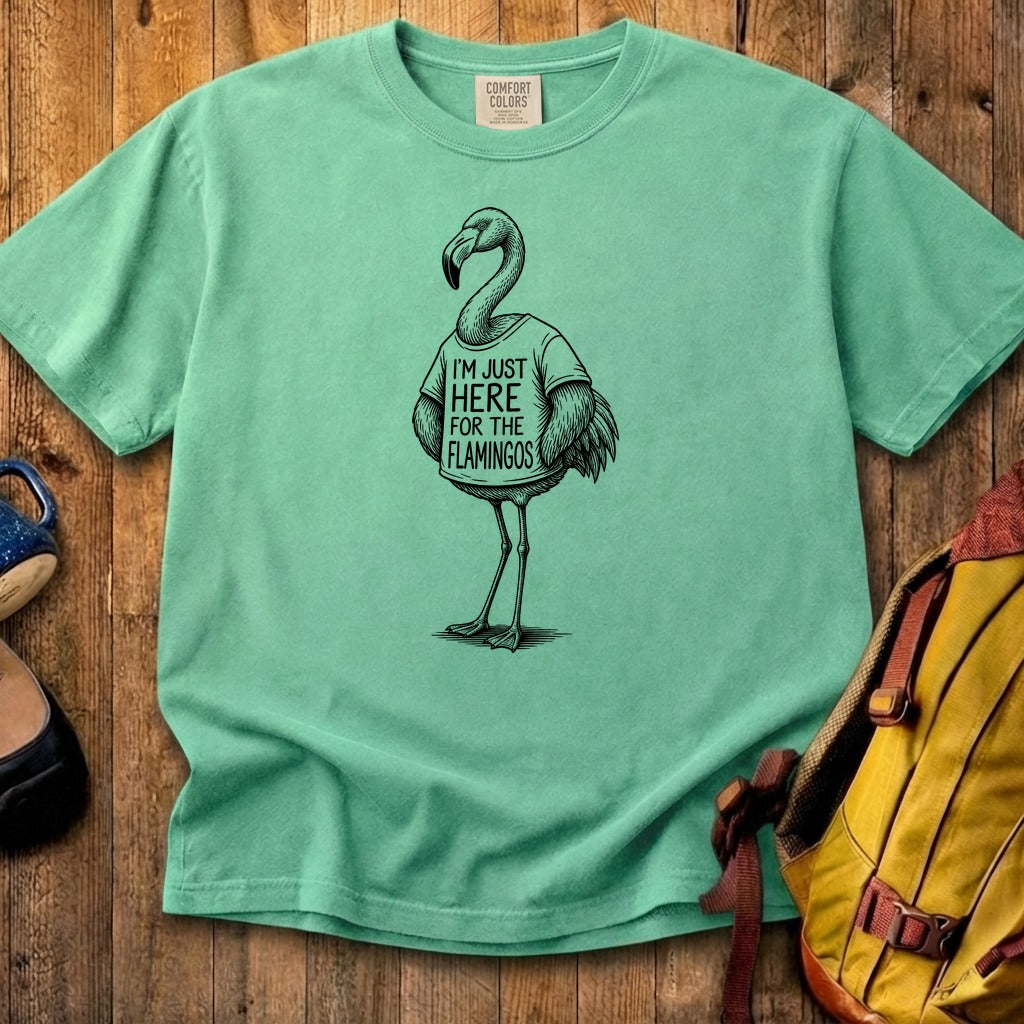 I'm Just Here for the Flamingos Cotton T-Shirt