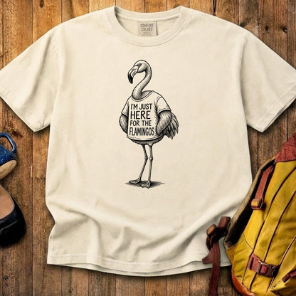 I'm Just Here for the Flamingos Cotton T-Shirt