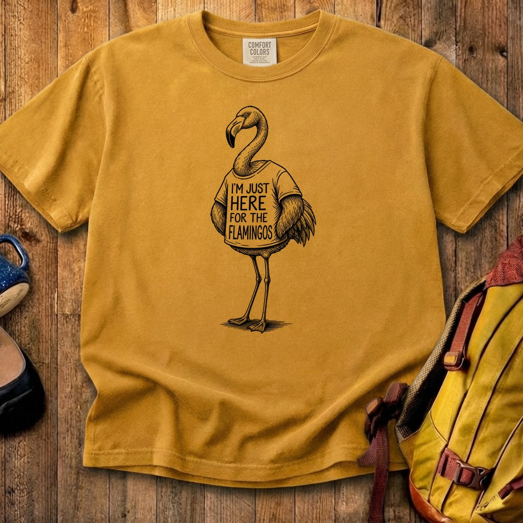 I'm Just Here for the Flamingos Cotton T-Shirt