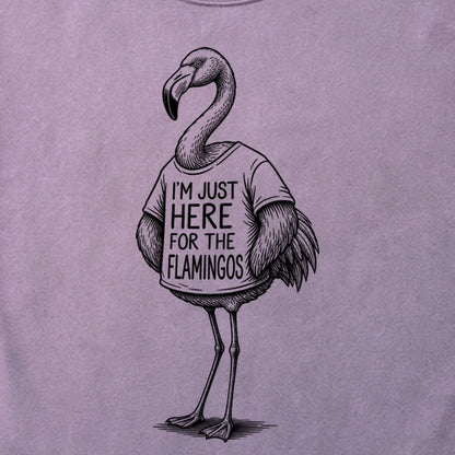 I'm Just Here for the Flamingos Cotton T-Shirt