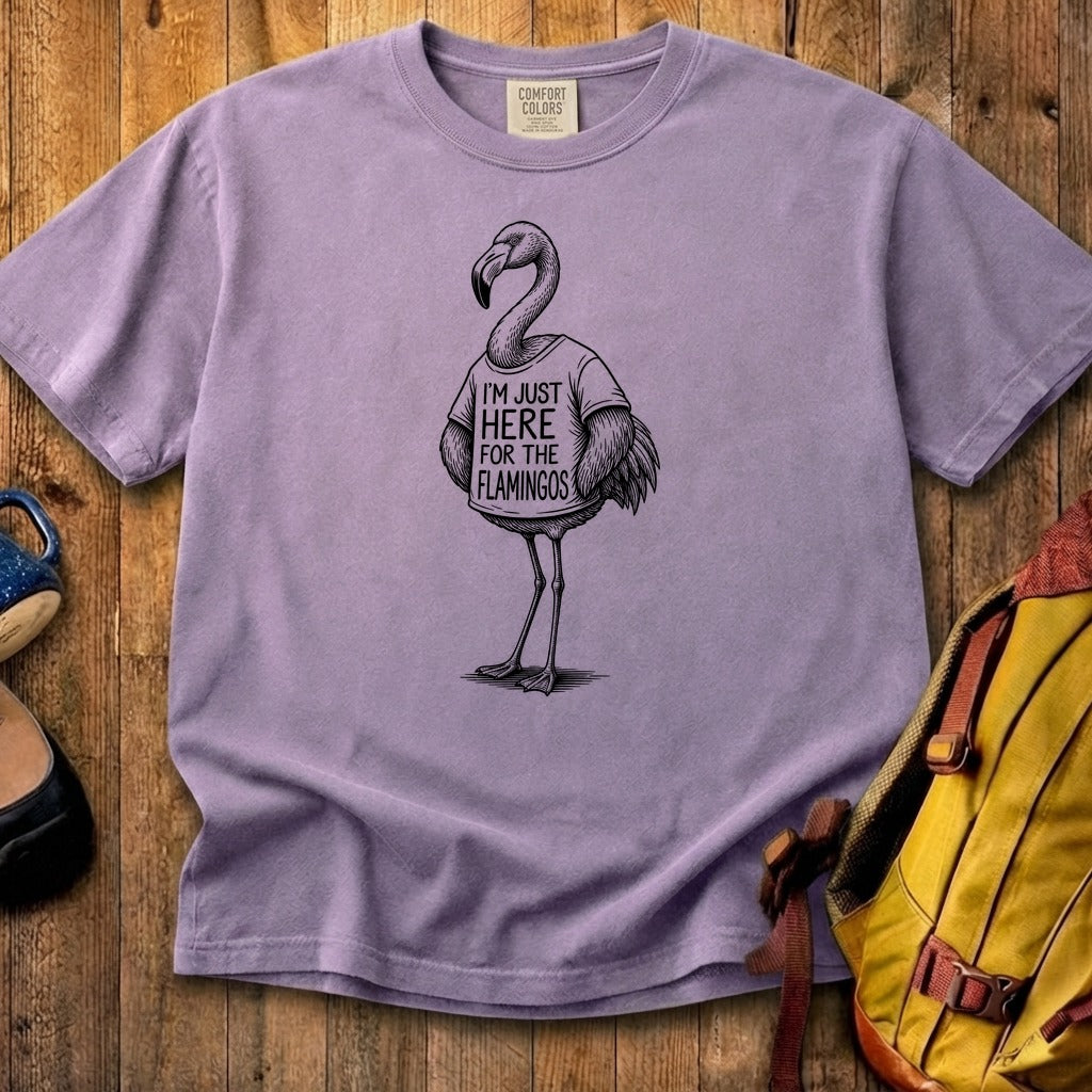 I'm Just Here for the Flamingos Cotton T-Shirt