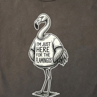 I'm Just Here for the Flamingos Cotton T-Shirt