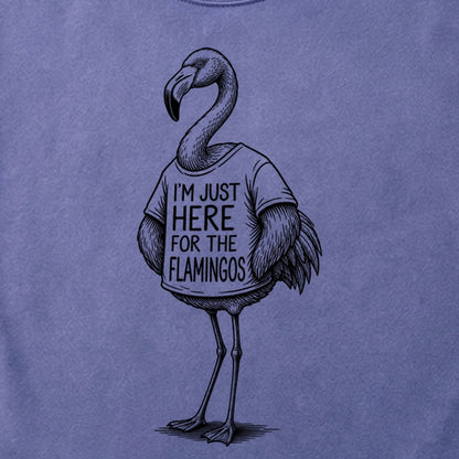 I'm Just Here for the Flamingos Cotton T-Shirt