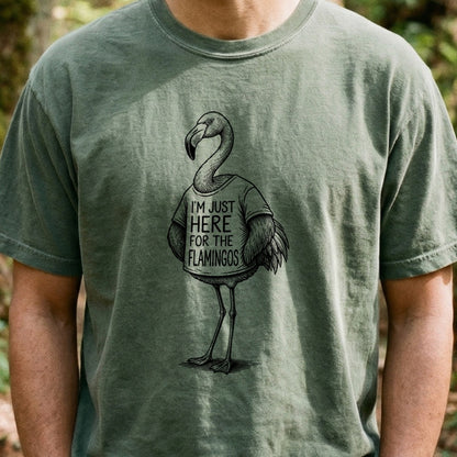 I'm Just Here for the Flamingos Cotton T-Shirt