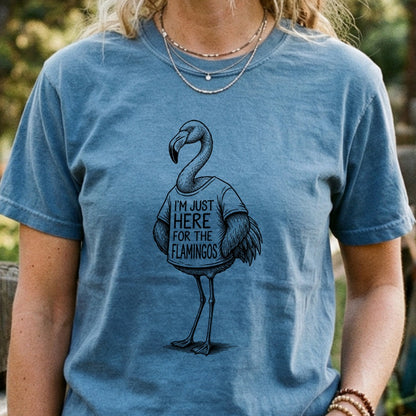 I'm Just Here for the Flamingos Cotton T-Shirt