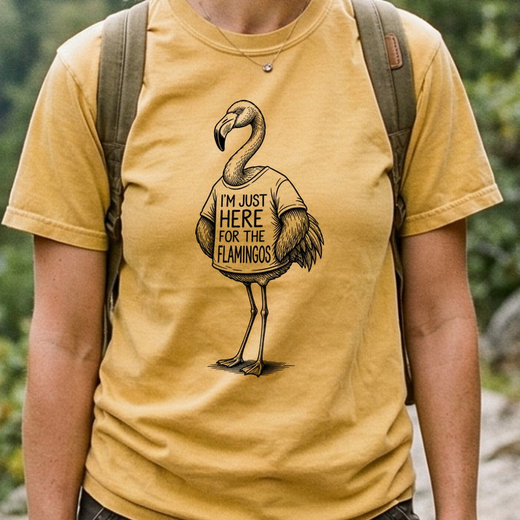 I'm Just Here for the Flamingos Cotton T-Shirt