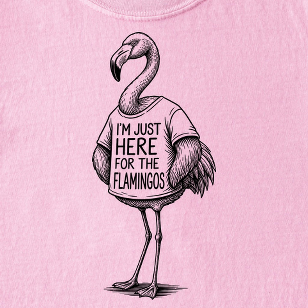 I'm Just Here for the Flamingos Kids Cotton T-Shirt