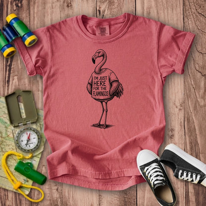 I'm Just Here for the Flamingos Kids Cotton T-Shirt