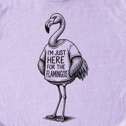 I'm Just Here for the Flamingos Kids Cotton T-Shirt