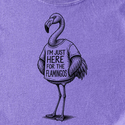 I'm Just Here for the Flamingos Kids Cotton T-Shirt