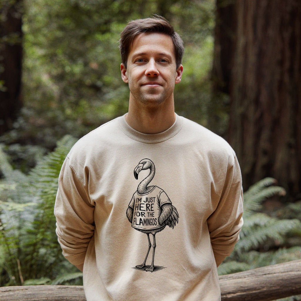 I'm Just Here for the Flamingos Crewneck Sweatshirt