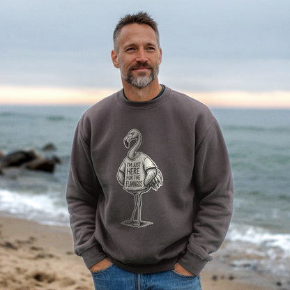 I'm Just Here for the Flamingos Crewneck Sweatshirt