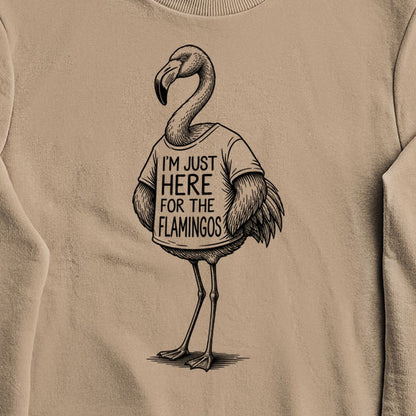 I'm Just Here for the Flamingos Crewneck Sweatshirt